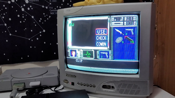 Resident Evil 1 Gameplay on an original PS1 with a CRT TV - 0-0-51