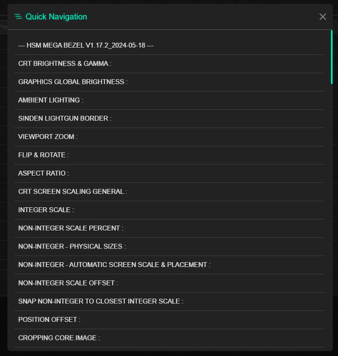 Quick Navigation for Settings