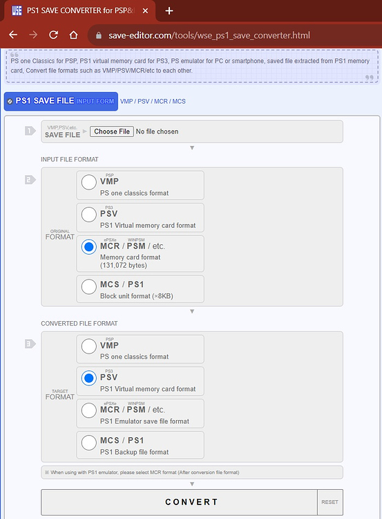 Convert between .srm & .PSV saves (Win10+Beetle, Android+PCSX Rearmed ...