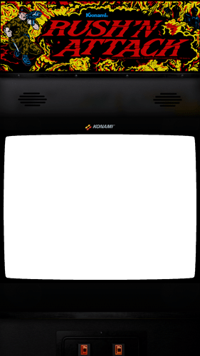 Rush n attack - large screen - Konami logo