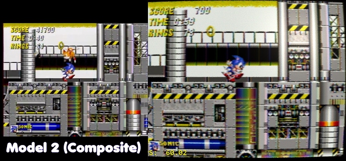 video 1 Model 2 composite vs GPGX rainbow sega danny - pipes