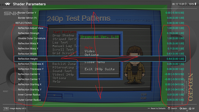 te10 - Adjust reflection bars