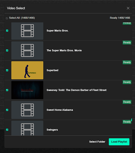 Updated Video Select