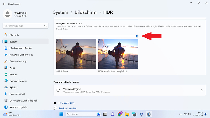 SDR Brightness Slider