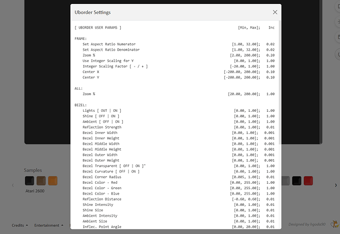 Uborder Settings