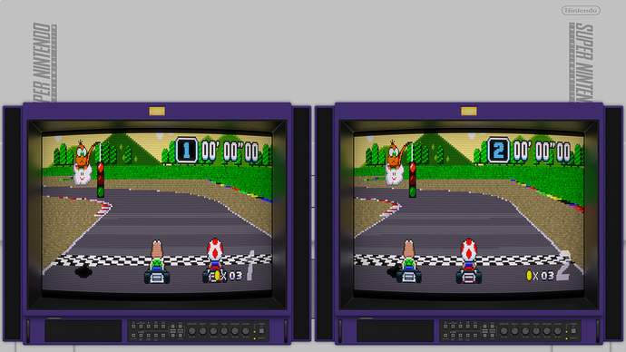 SNES PVM20 Split-Screen