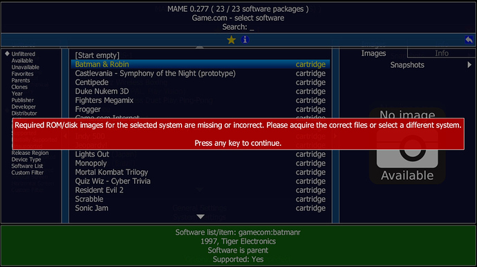 Mame Version 0.277