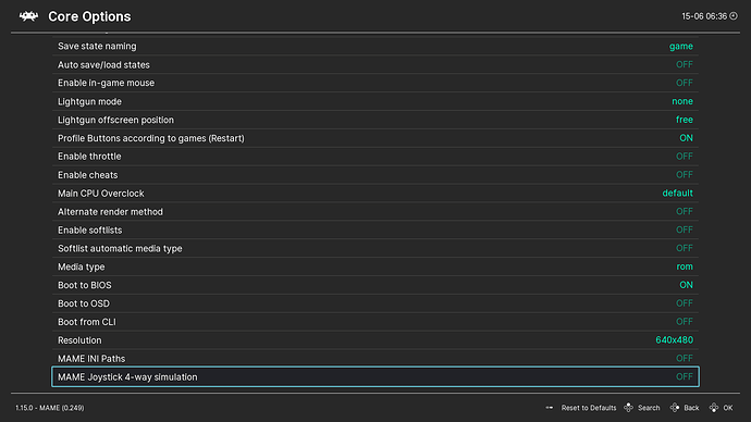 MAME Settings