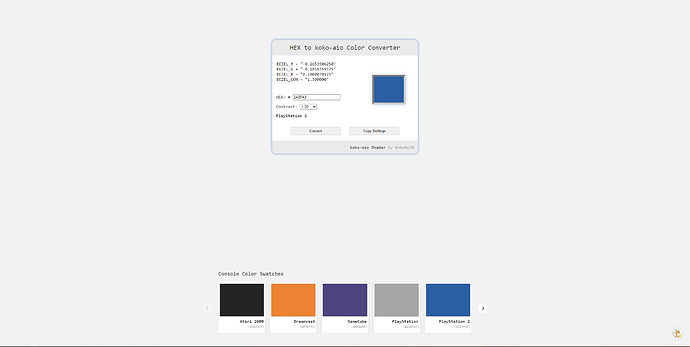 HEX to koko-aio Color Converter update