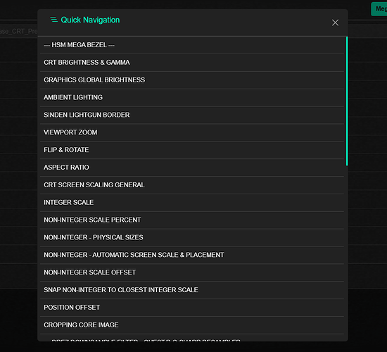Quick Navigation Menu
