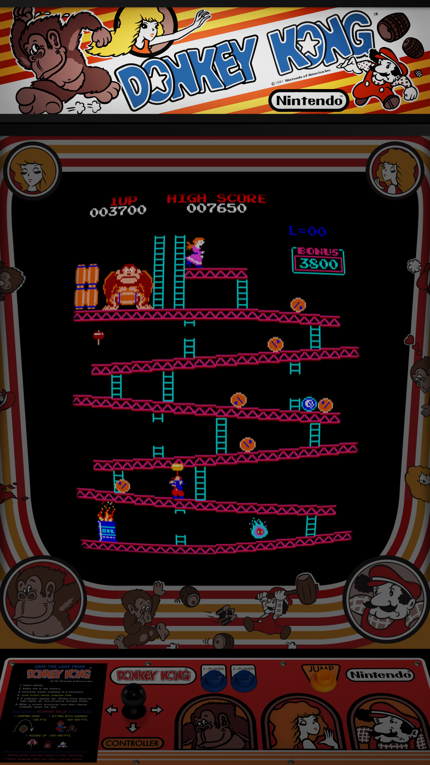 The original 1981 Donkey Kong arcade have two different character designs  used for the game's artworks. I wonder if they were both made by Shigeru  Miyamoto or if he worked on only